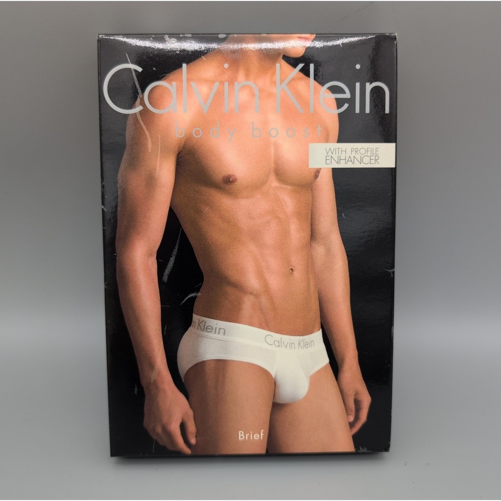 NIB Calvin Klein Men's Brief White Small U2733 Body Boost Profile Enhancer 2010